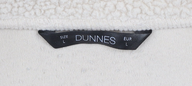 Dunnes Women Ivory 1/2 Zip Fleece Pullover Sweatshirt Size L