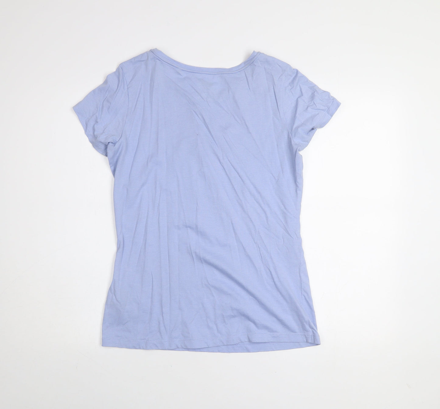 Jack Wolfskin Women's Blue Floral T-Shirt Size 12 Cotton Blend