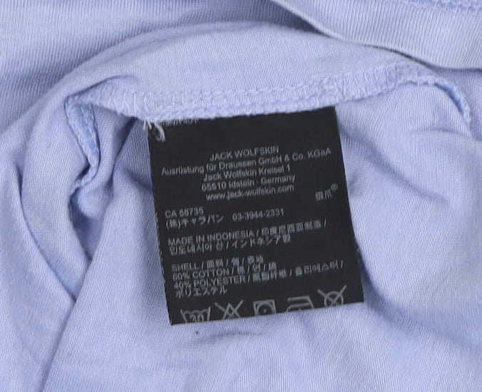 Jack Wolfskin Women's Blue Floral T-Shirt Size 12 Cotton Blend