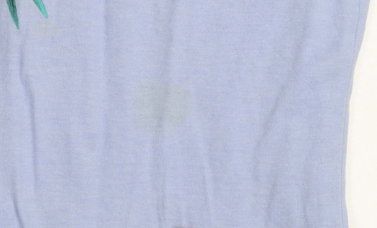 Jack Wolfskin Women's Blue Floral T-Shirt Size 12 Cotton Blend