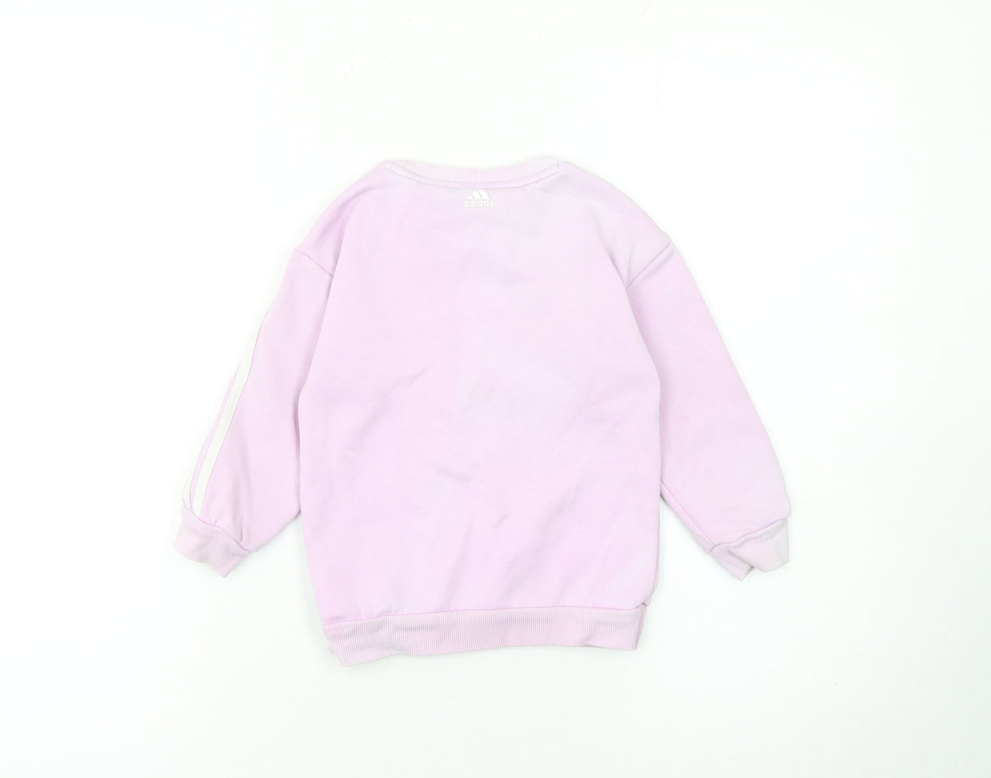Adidas Girls Pink Logo Sweatshirt 3 Years Long Sleeve Pullover Top