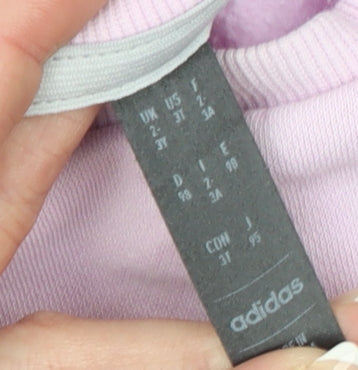 Adidas Girls Pink Logo Sweatshirt 3 Years Long Sleeve Pullover Top