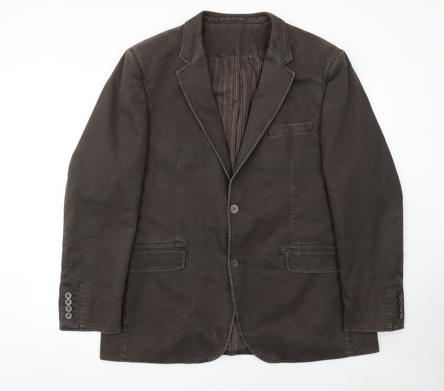 Remus Uomo Men's Brown Cotton Slim Blazer Jacket 46R