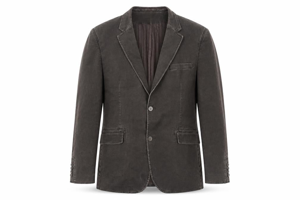 Remus Uomo Men's Brown Cotton Slim Blazer Jacket 46R