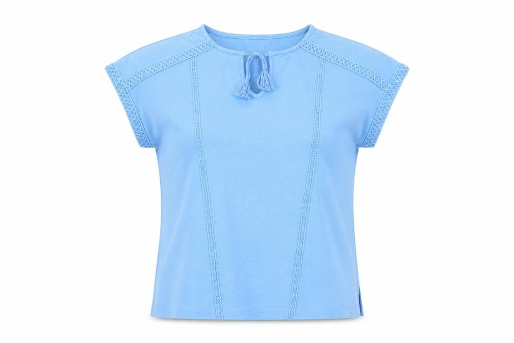 Gallery Women Blue Short Sleeve Tunic Top XS