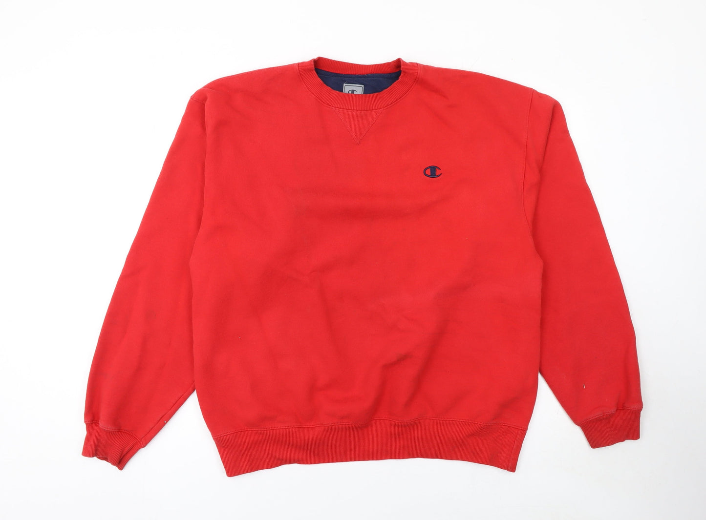 Champion Men's Red Pullover Crew Neck Sweatshirt Size L