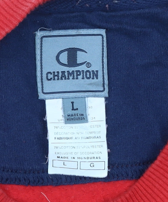 Champion Men's Red Pullover Crew Neck Sweatshirt Size L