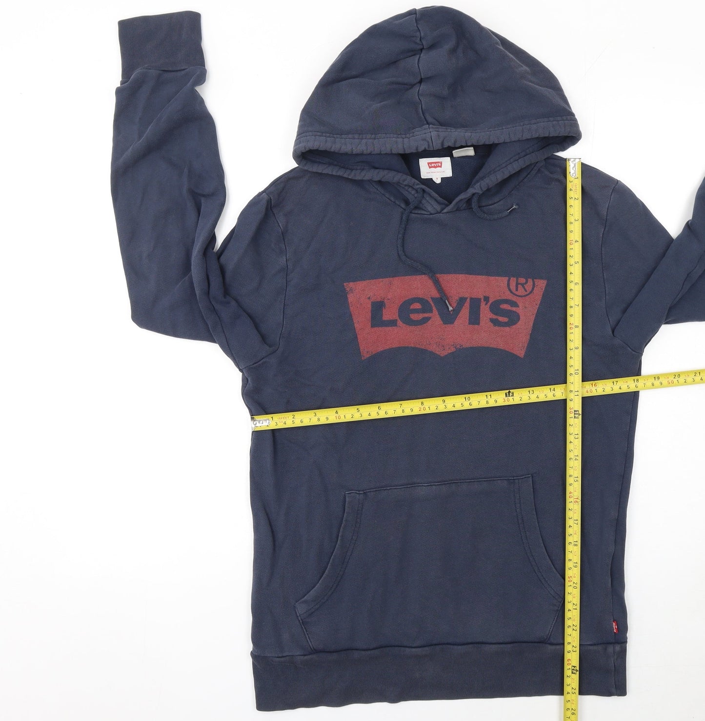 Levi's Men's Blue Pullover Hoodie S Regular Fit Graphic Cotton