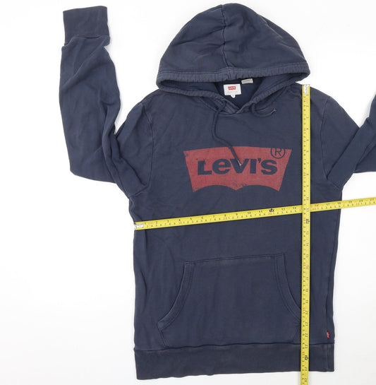 Levi's Men's Blue Pullover Hoodie S Regular Fit Graphic Cotton