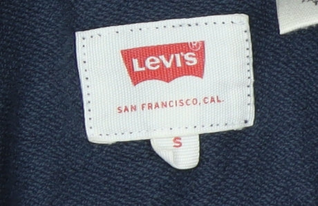 Levi's Men's Blue Pullover Hoodie S Regular Fit Graphic Cotton