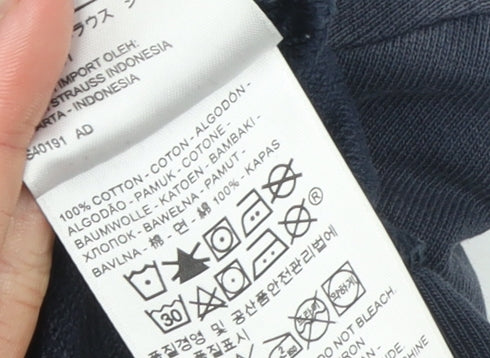 Levi's Men's Blue Pullover Hoodie S Regular Fit Graphic Cotton