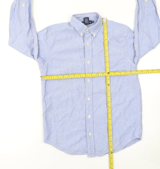Ralph Lauren Boys Blue Long Sleeve Button-Up Oxford Shirt Size 10 Cotton