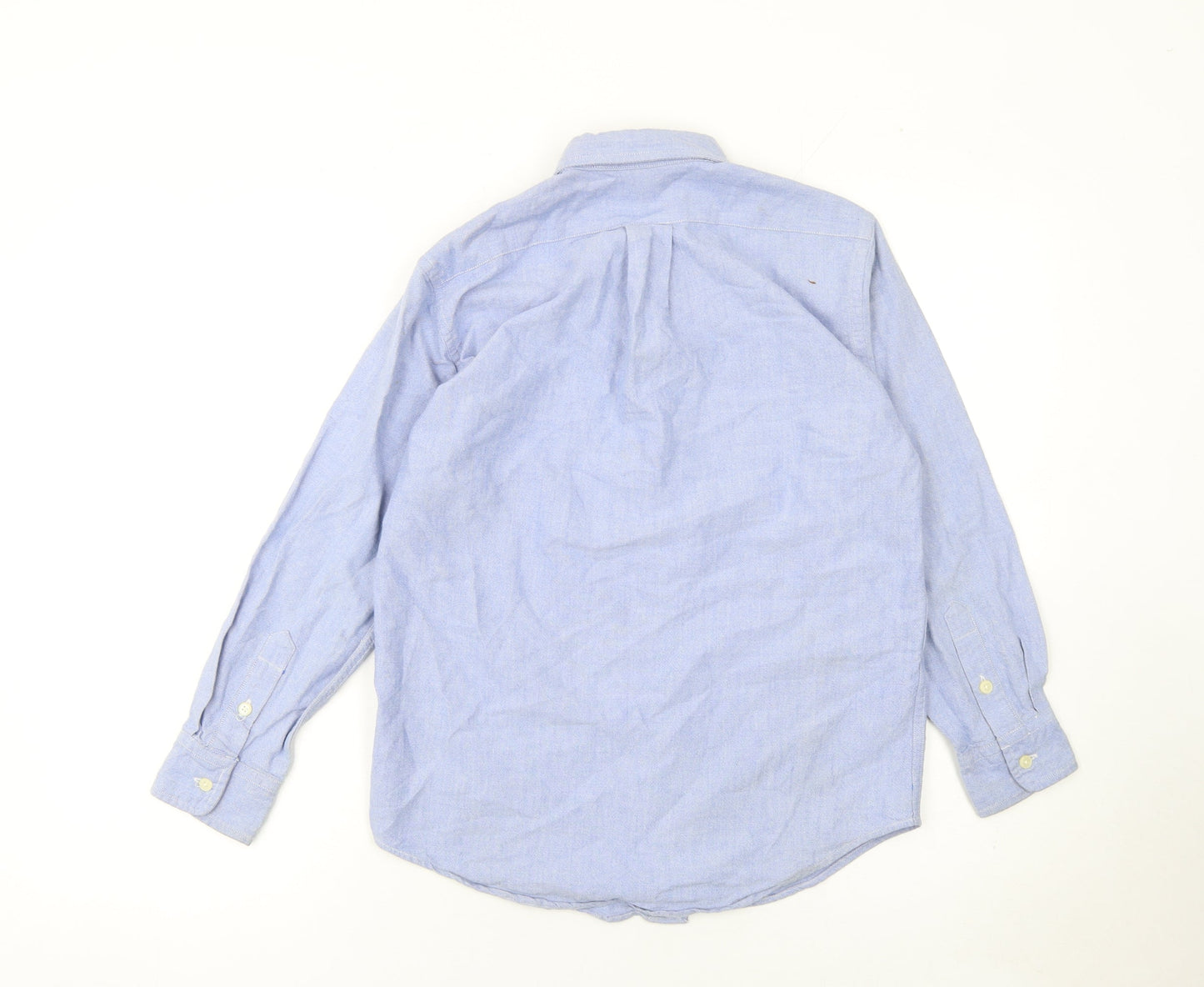 Ralph Lauren Boys Blue Long Sleeve Button-Up Oxford Shirt Size 10 Cotton