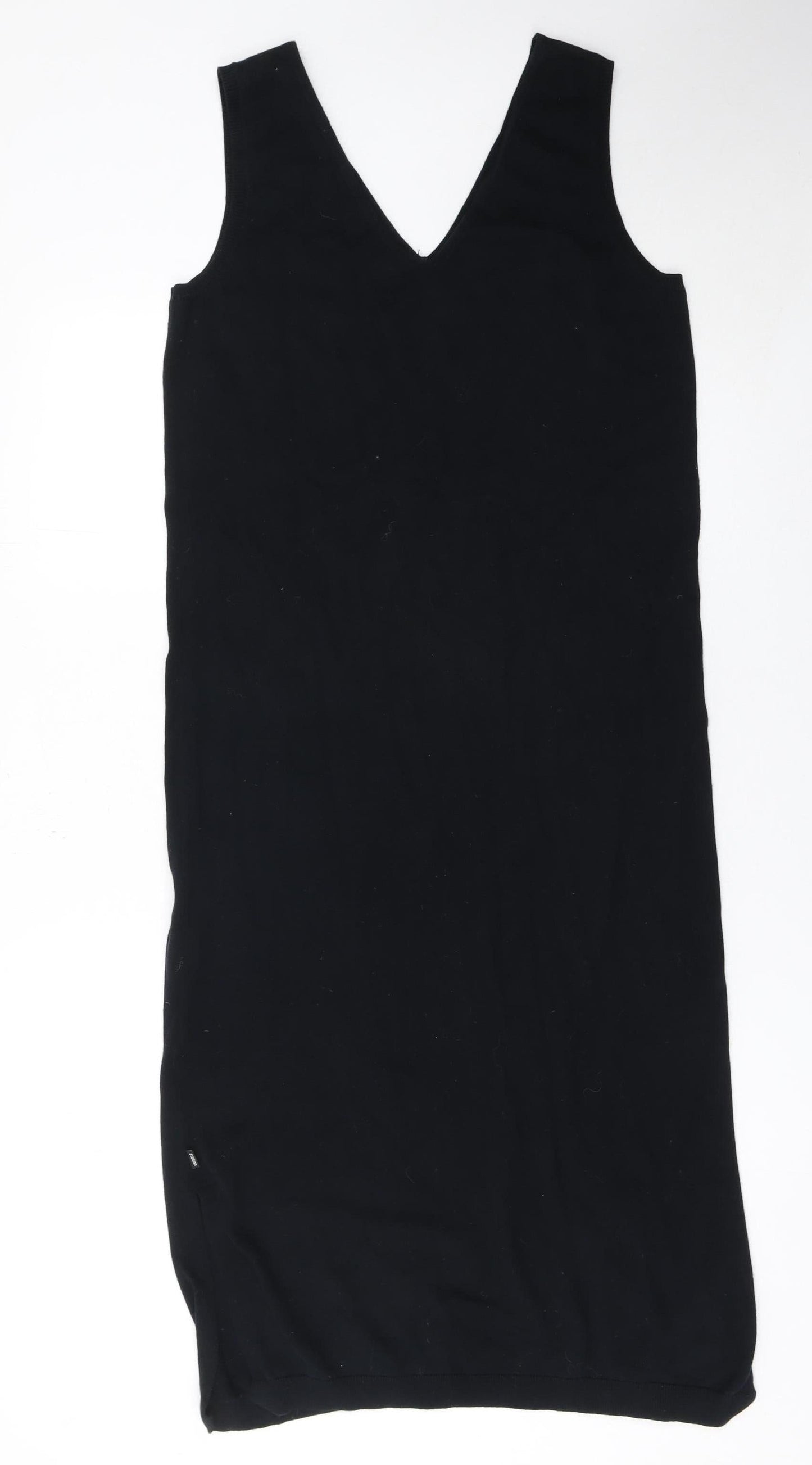 Superdry Womens Black Cotton Knit Tank Dress Size 12
