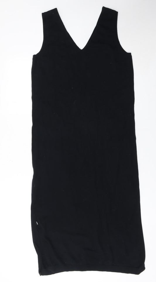 Superdry Womens Black Cotton Knit Tank Dress Size 12