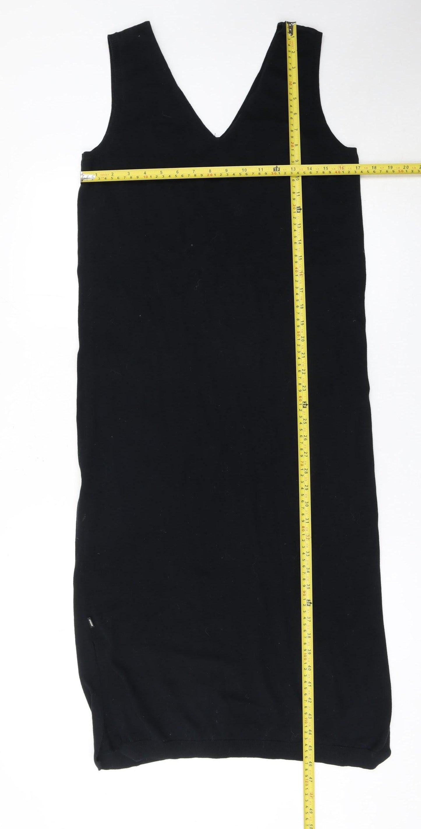 Superdry Womens Black Cotton Knit Tank Dress Size 12