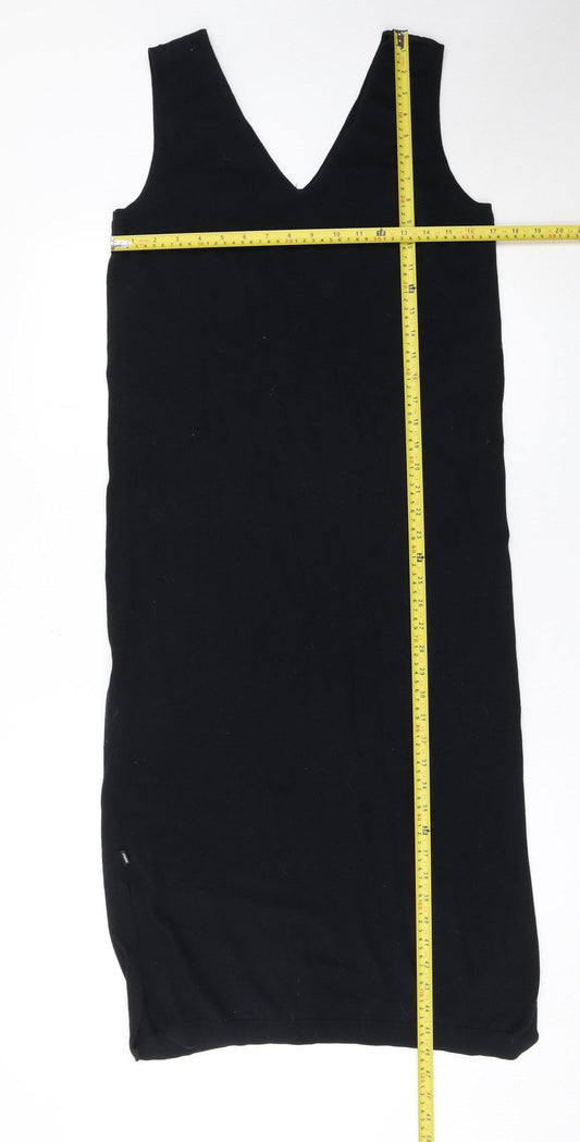 Superdry Womens Black Cotton Knit Tank Dress Size 12