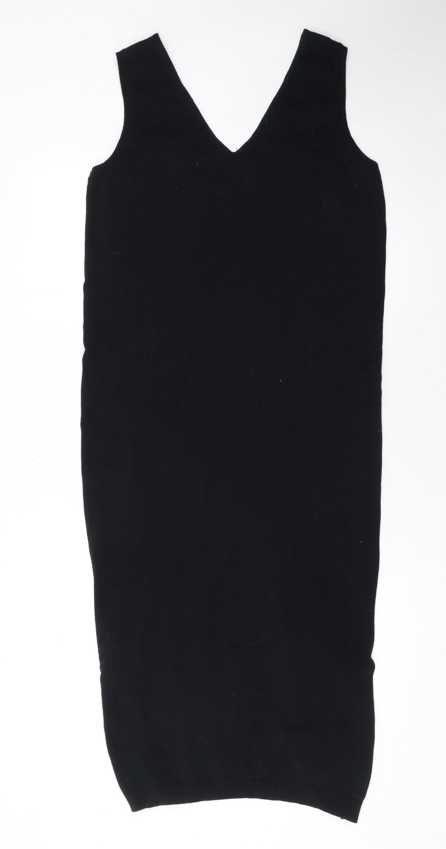 Superdry Womens Black Cotton Knit Tank Dress Size 12