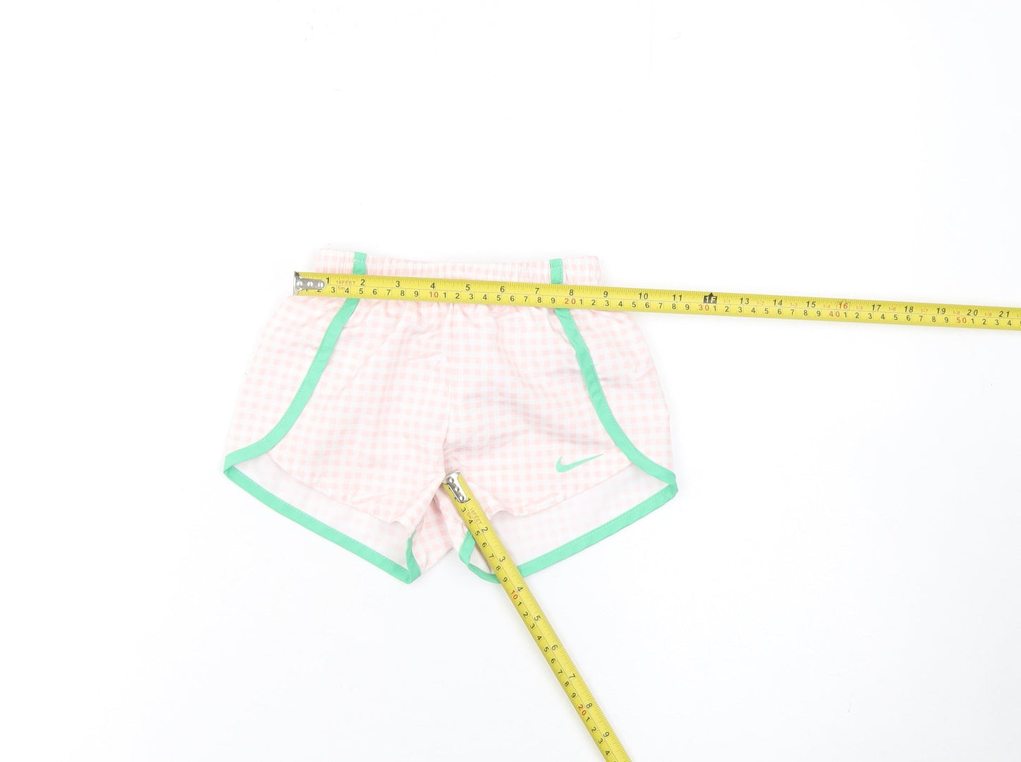 Nike Girls Pink Check Dri-FIT Athletic Shorts 2-3 Years