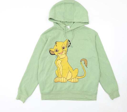 Primark Disney Women Green Simba Hoodie XS Pullover Graphic Hooded
