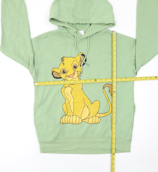 Primark Disney Women Green Simba Hoodie XS Pullover Graphic Hooded