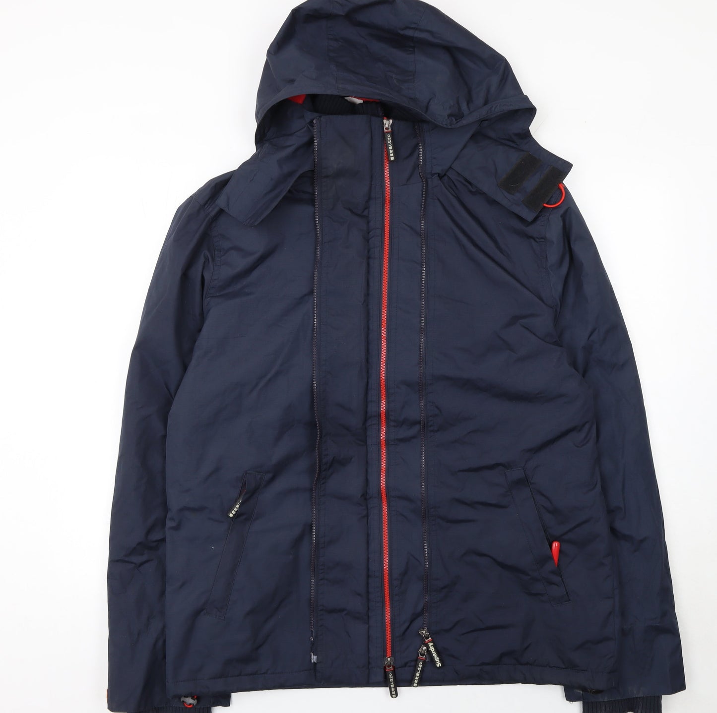 Superdry Men's Blue XL Windcheater Hooded Windbreaker Jacket