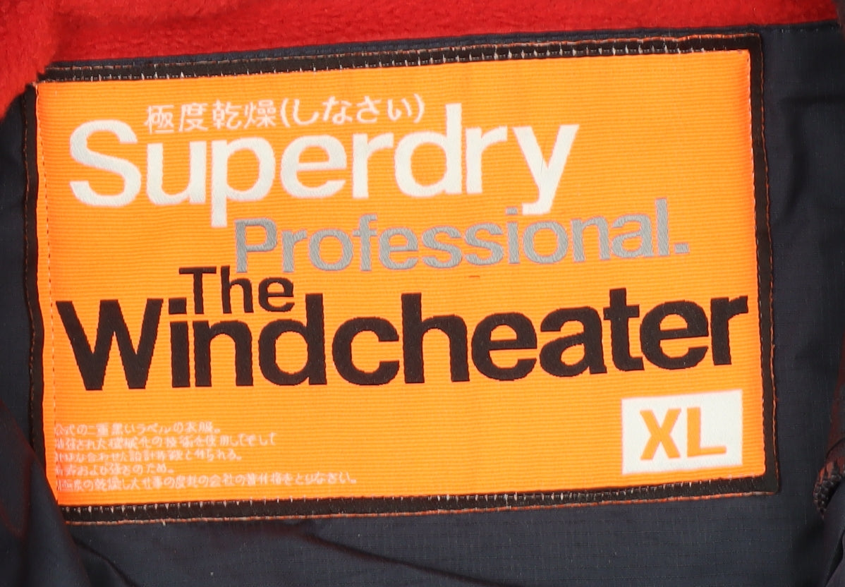 Superdry Men's Blue XL Windcheater Hooded Windbreaker Jacket