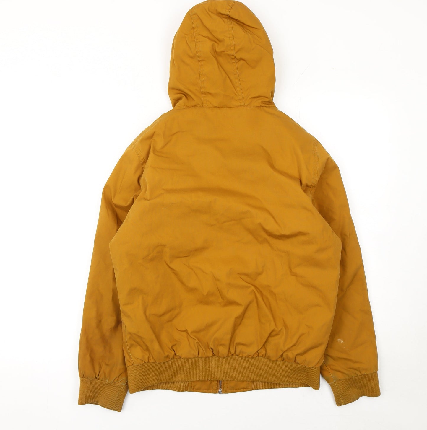 Element Boys Brown Hooded Bomber Jacket Size 14 Years Polyester Cotton