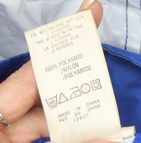 Adidas Men's Blue L Windbreaker Jacket Hooded Full Zip Sportswear