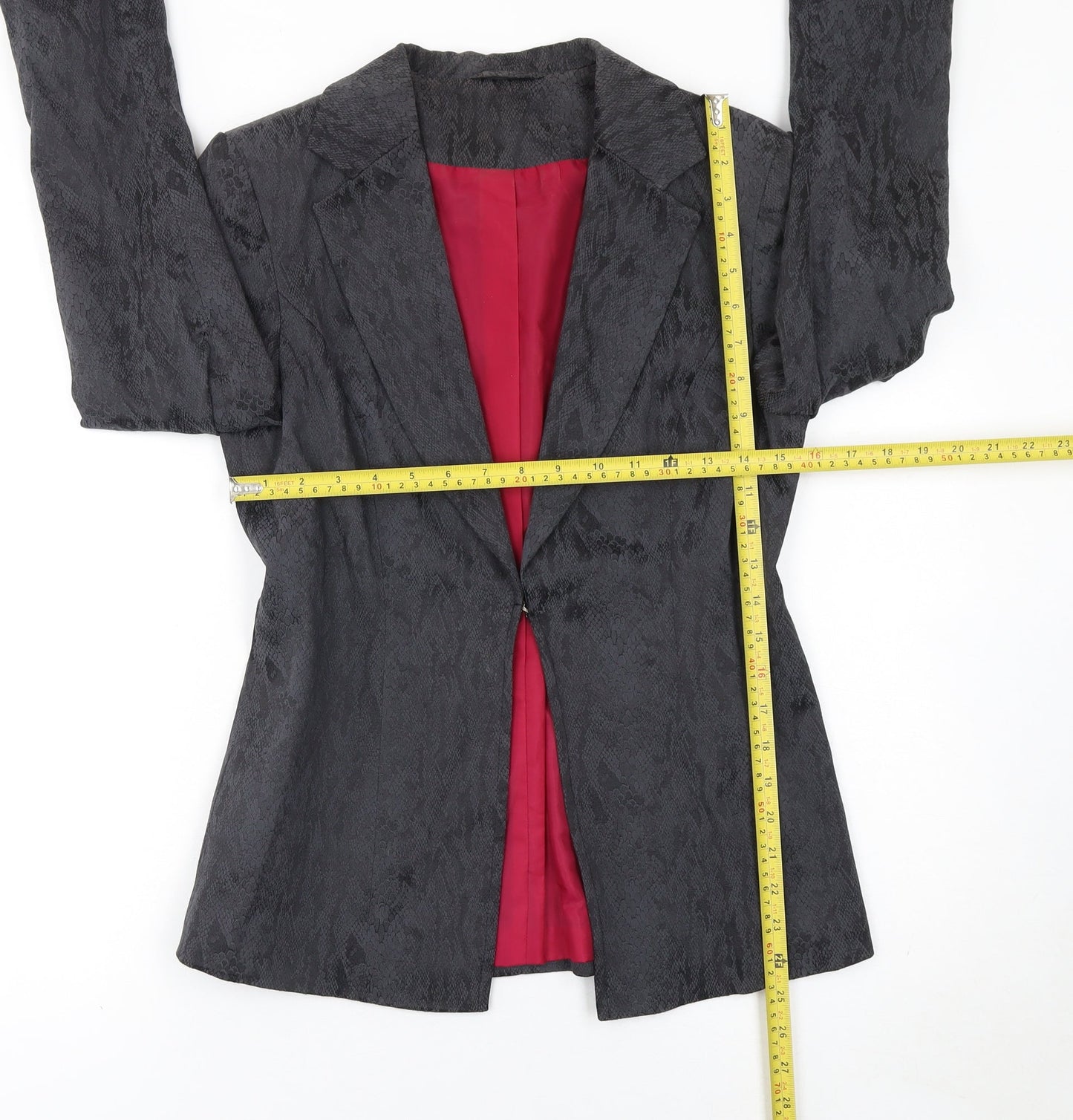 BAY Women's Black Textured Blazer Jacket Size 12 Viscose Blend