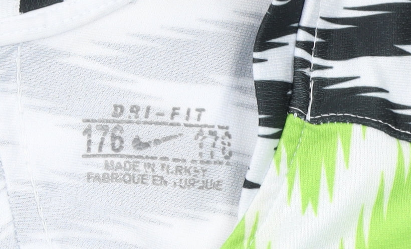 Nike Boys Green Nigeria Football Jersey 176cm Athletic Fit Dri-Fit Shirt