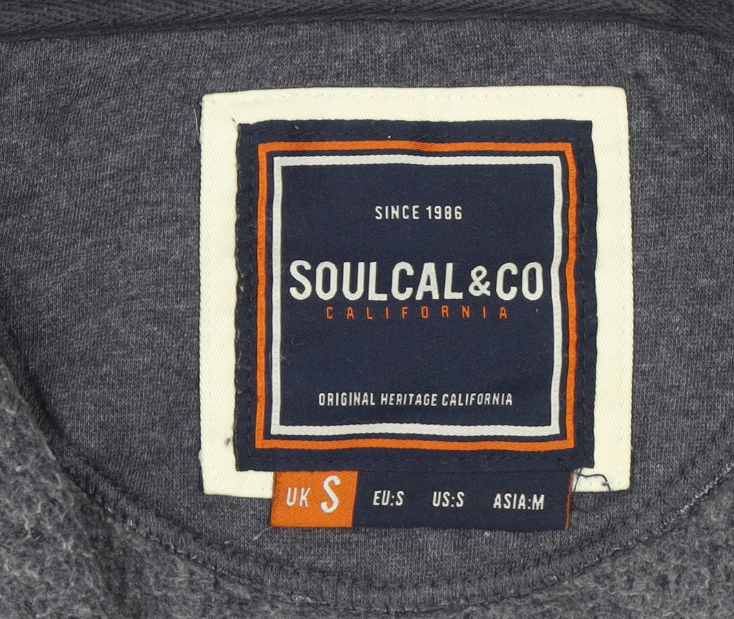 SoulCal & Co Men's Blue Full Zip Hoodie Size S Classic Logo