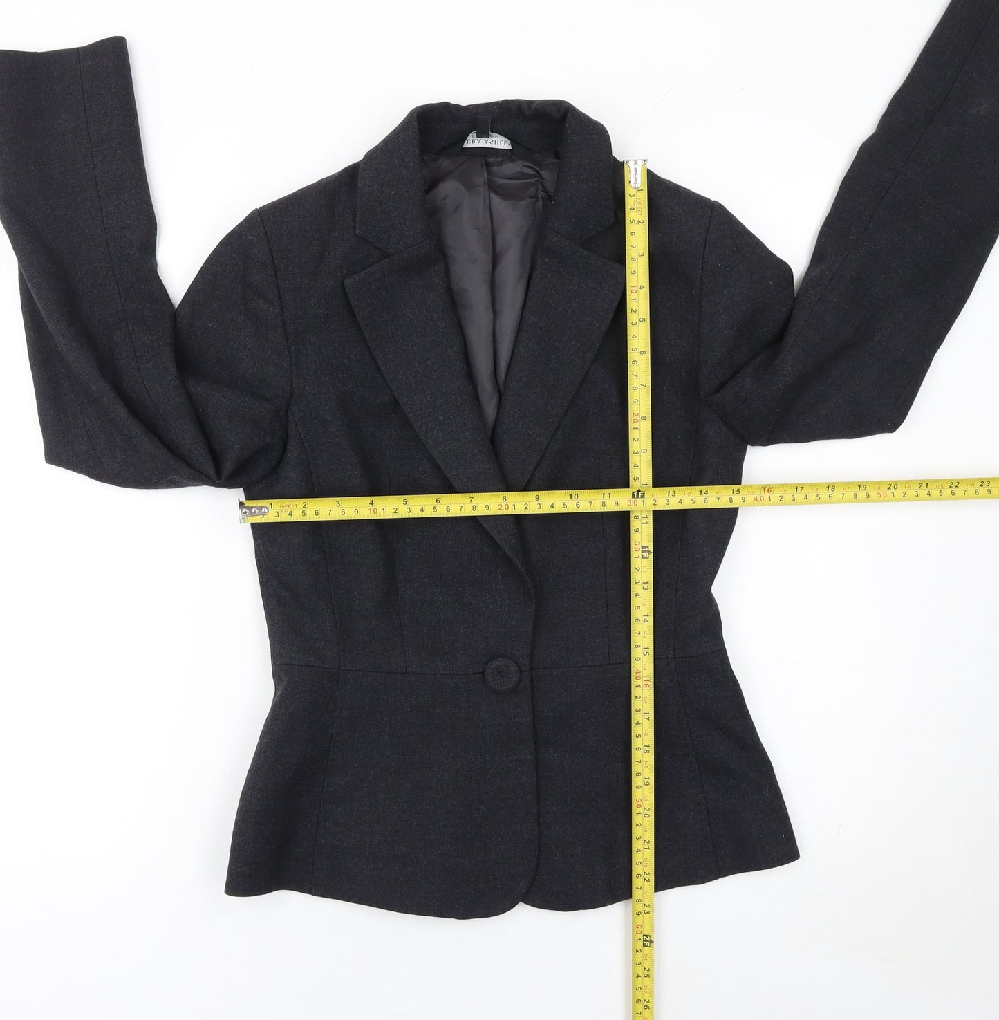 Laura Ashley Women Black Wool Blend Single-Breasted Blazer Jacket Size S