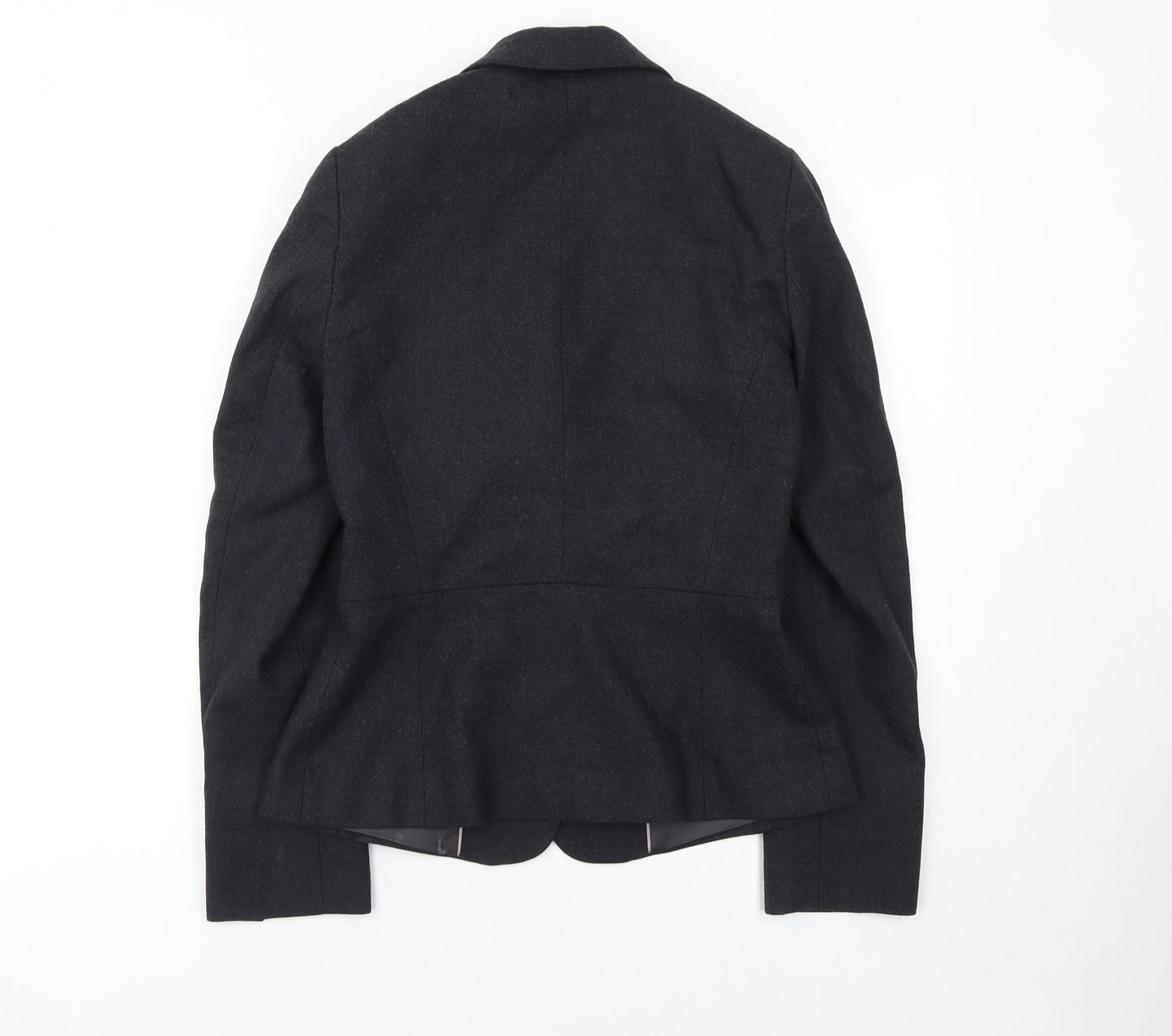 Laura Ashley Women Black Wool Blend Single-Breasted Blazer Jacket Size S