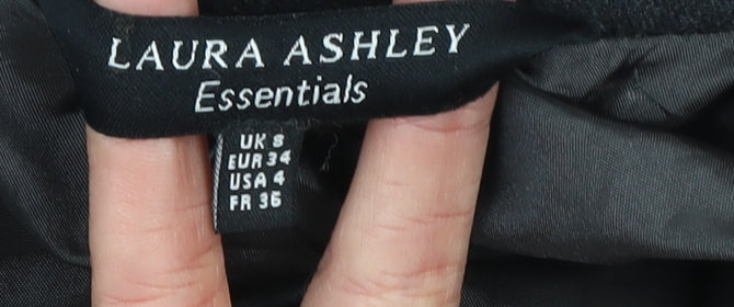 Laura Ashley Women Black Wool Blend Single-Breasted Blazer Jacket Size S