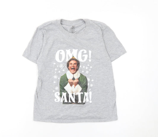 Elf Boys Grey Christmas T-Shirt 9-10 Years Funny Movie Festive Top