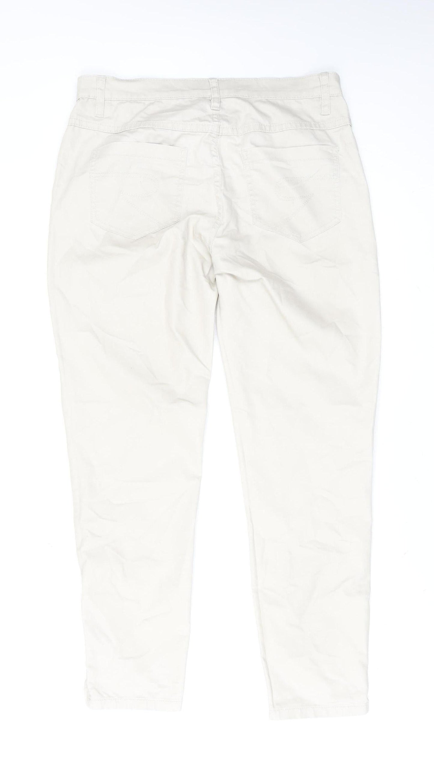Geisha Women's Beige Straight Jeans M Regular Mid Rise