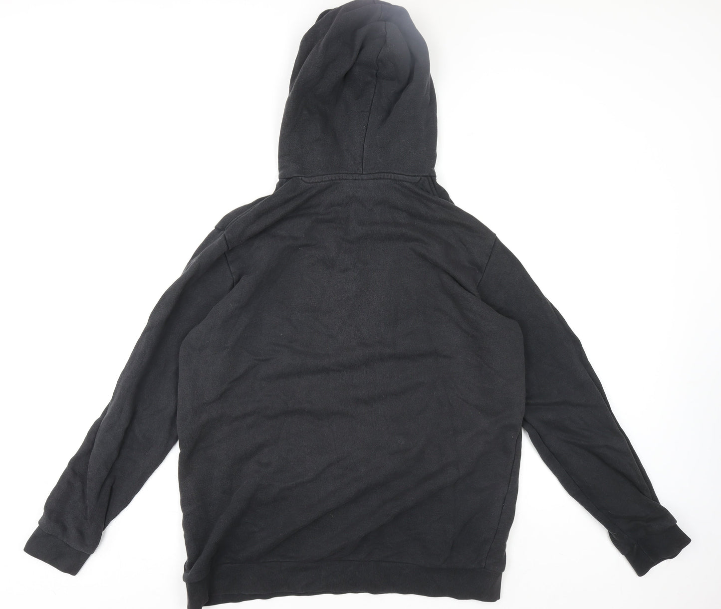 Adidas Mens Black Pullover Hoodie L Logo Fleece Sportswear