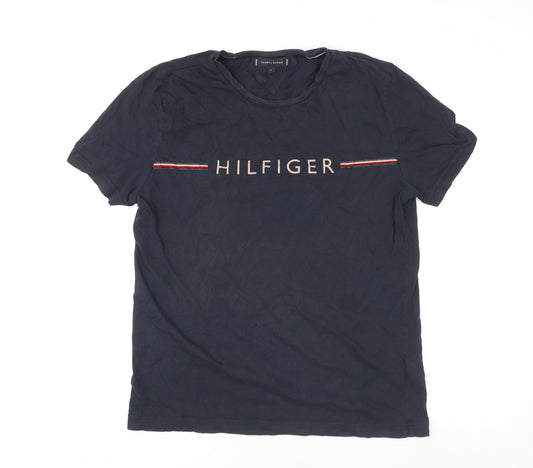 Tommy Hilfiger Men's Navy Blue Crew Neck Short Sleeve T-Shirt Size L