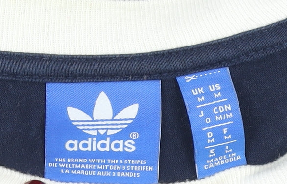 adidas Women Blue Short Sleeve Crew Neck Sports T-Shirt Size M