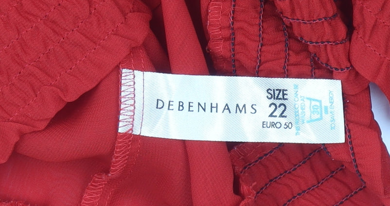 Debenhams Women’s Red 3/4 Sleeve Button Blouse Size 22