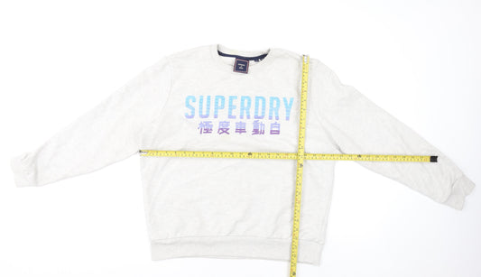 Superdry Women's Ivory Crew Neck Pullover Jumper Size 12