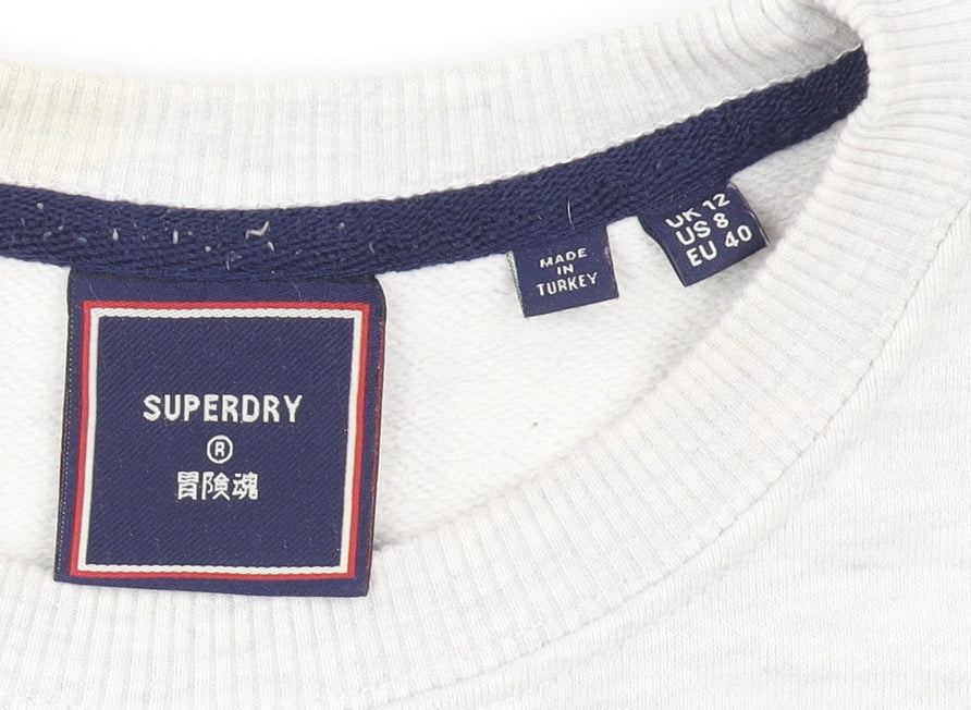 Superdry Women's Ivory Crew Neck Pullover Jumper Size 12