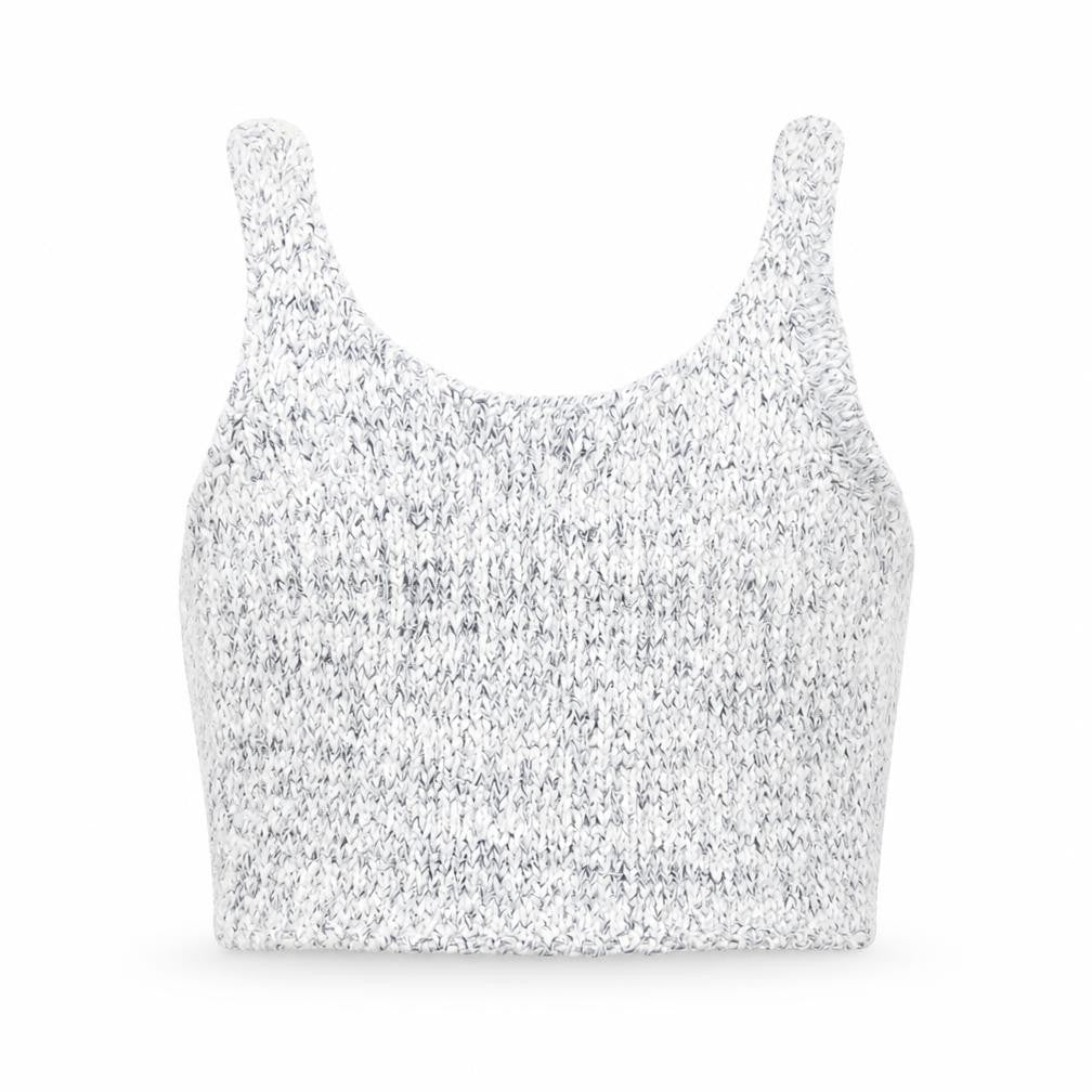 Bella Luxx Women's Grey Knit Cropped Tank Top Size S