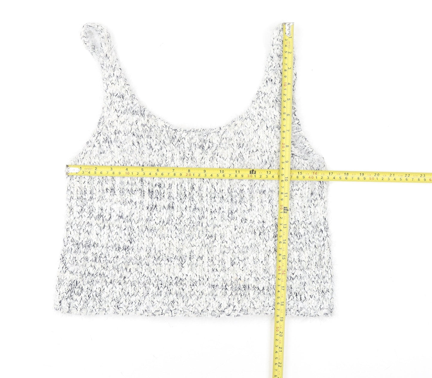 Bella Luxx Women's Grey Knit Cropped Tank Top Size S