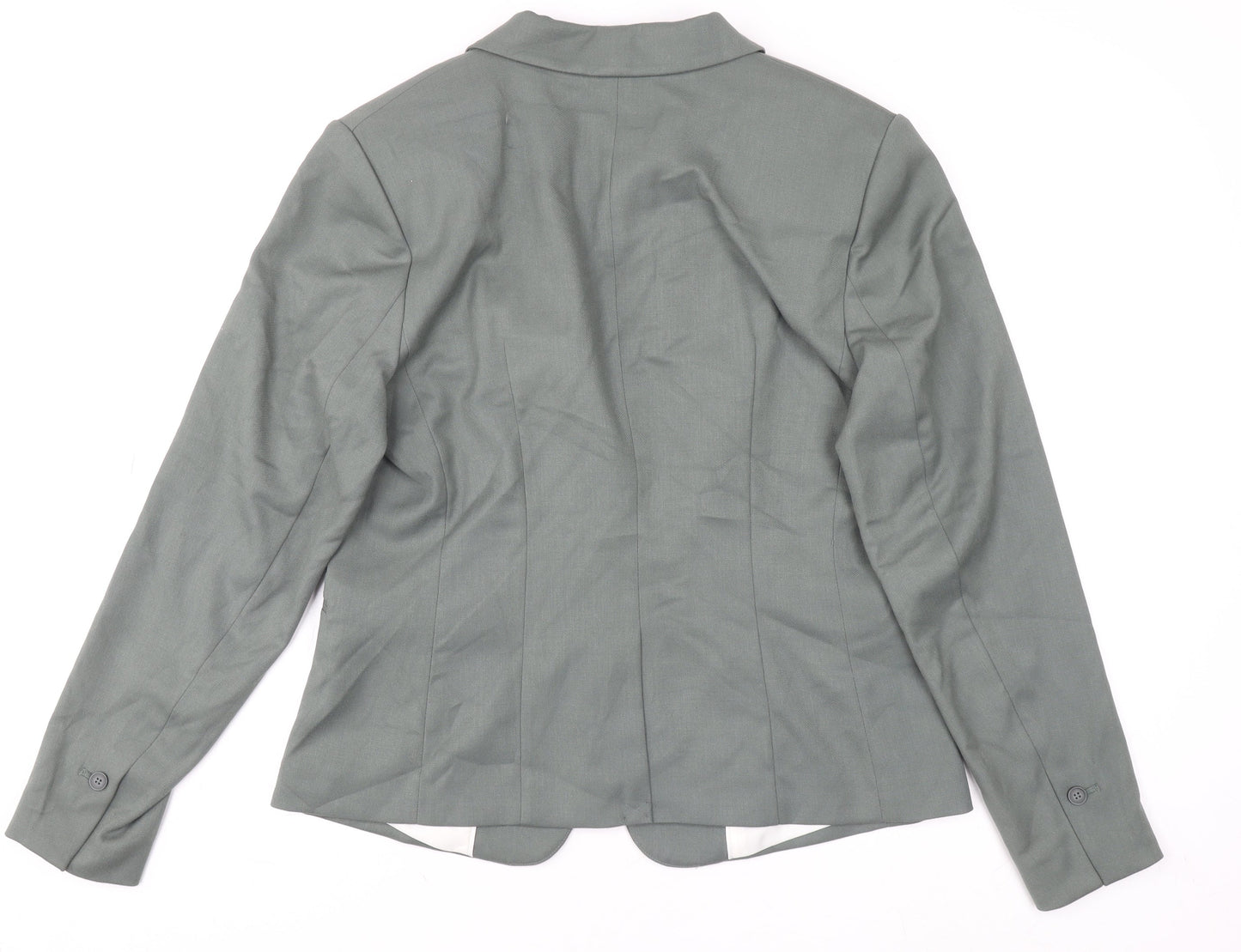 H&M Women’s Green Tailored Single-Breasted Blazer UK 16