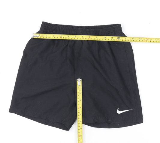 Nike Boys Black L Athletic Shorts with Elastic Waist and Pockets