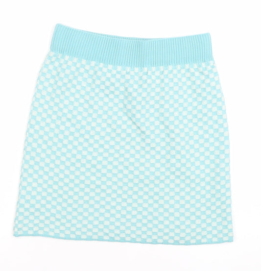 Charleen x Dressie.ie Women’s Blue Check Knit Mini Skirt One Size