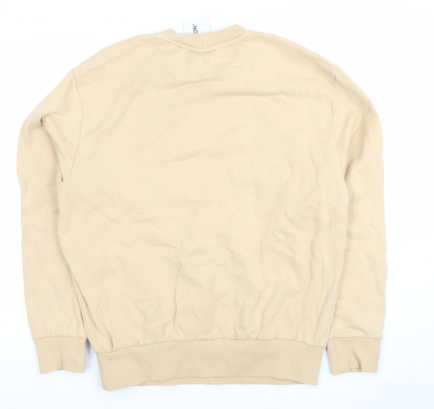 Collusion Women Beige Crew Neck Pullover Sweatshirt Size S 100% Cotton