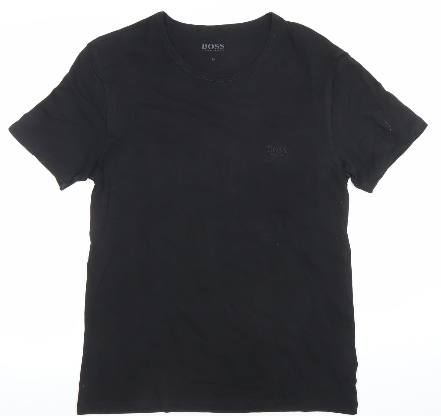 Hugo Boss Men's Black Crew Neck Cotton Short Sleeve T-Shirt M